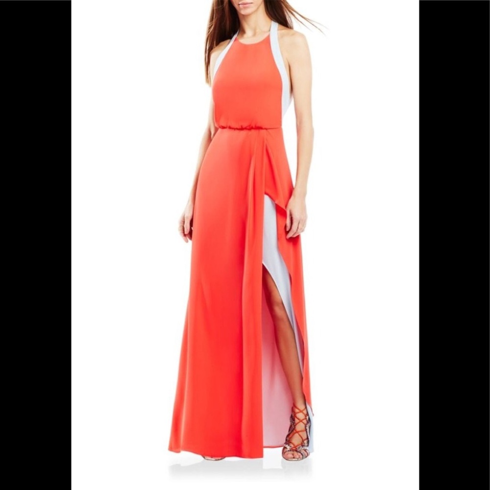 BCBGMAXZARIA Colorblock Keyhole- Back gown.
